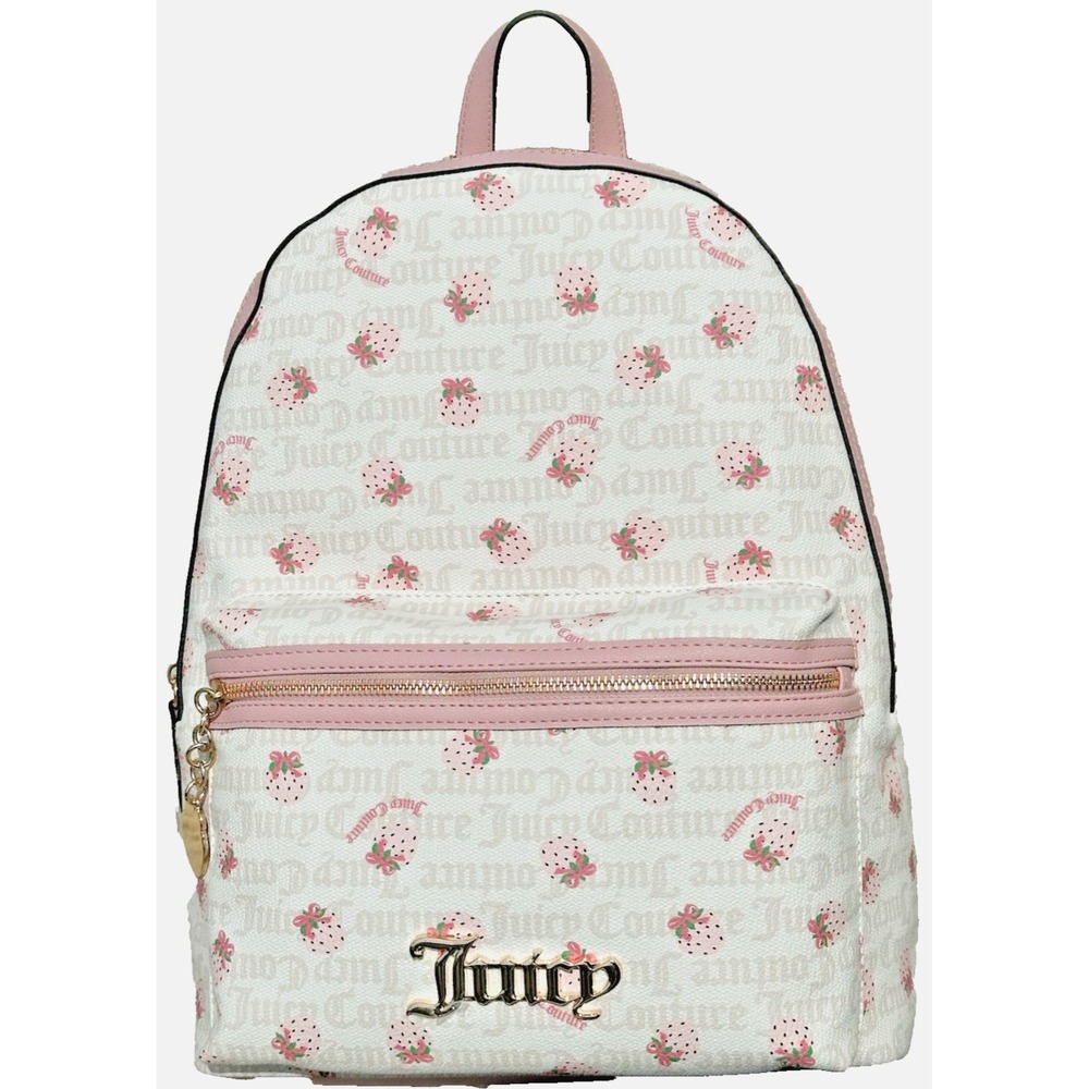 Juicy Couture Large Strawberry Backpack Pink White‎ Berry Sweet Bag NWT Y2K